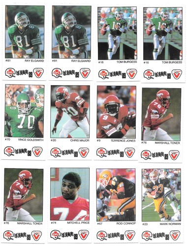 1989 Vachon CFL Single Football Panels - You Choose, Pick - Picture 44 of 81