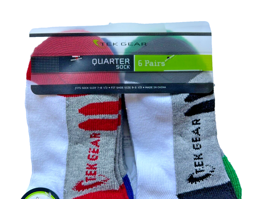 TEK GEAR Youth Sport Socks 18-Pair Bundle (1/4 and Crew) Youth Shoe Sz 9-3.5 NEW - Picture 15 of 17