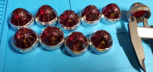 (2 Pcs) DIALIGHT DIALCO PILOT LIGHT LENS 1" Red DIAMOND JEWEL SCREW Cover - Picture 3 of 3