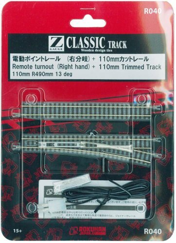 Märklin Z 8562 mini-club Elektrische Weiche 13° links, r 490 mm, 110 mm