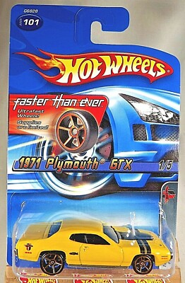 2005 Hot Wheels Faster Than Ever #101 Muscle Mania 1/5 1971 PLYMOUTH GTX Yellow
