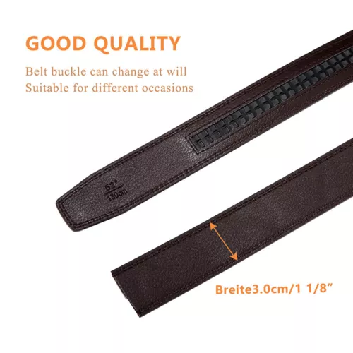 Men's Leather Ratchet Belt Strap Only 30mm Replacement Belt without Buckle - Picture 20 of 36