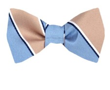 Men's 100 Silk Designer Stripe Self Tie Woven Bowtie- NWT
