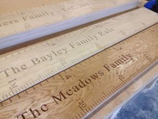 Solid Oak Engraved Height Chart