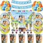 New Design Bingo Bluey Balloons Party Supplies Decors Table Cover Plates Cups