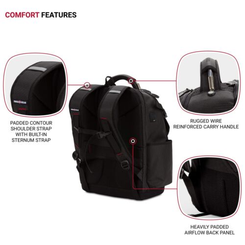 SwissGear Tool Bag Backpack, Fits Up to 17-Inch Laptop, Work Pack PRO, Black - Picture 2 of 9