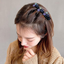 Hairpin Sparkling Crystal Stone Braided Satin Rhinestone Fabric Bands Hair Clip