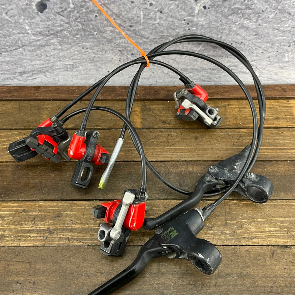 Juego de frenos hidráulicos Magura HS22 Evolution PIEZAS pinza delantera trasera lote rojo descolorido Foto 4 de 4