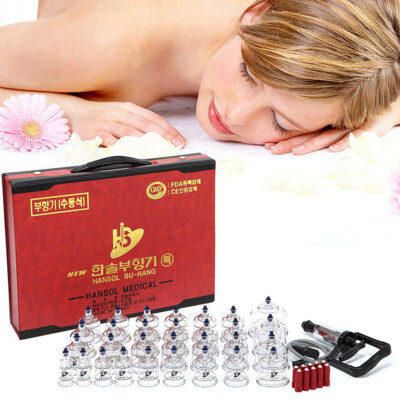 Hansol 30 Cups Cupping Set Slimming Massage Vacuum Therapy Pump Equipment 