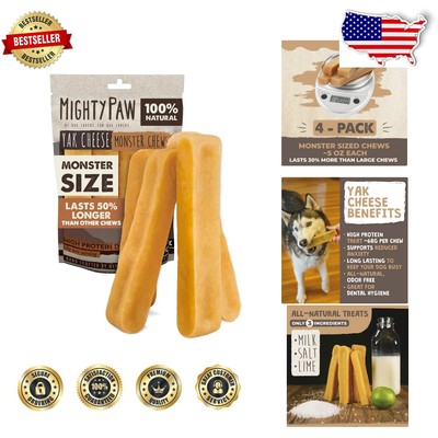 Protein-Rich Yak Cheese Chews 5oz, Supports Oral Health for All Dog Life Stages