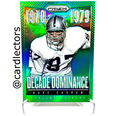 2013 Panini PRIZM Football DAVE CASPER Decade Dominance 7 Green