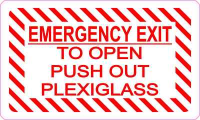 StickerTalk Emergency Exit Open Push out Plexiglass Sticker, 5 inches x 3 inches