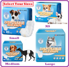 50 Pack Waist Disposable Dog Diapers Male Wraps Belly Bands Pet Soft All Sizes