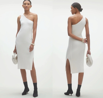 open lace back dress One Shoulder Dress with Oversized Ribbon Small / Ivory main image 0