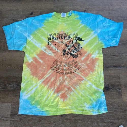 Vintage FURTHUR 97 Tour 1997 T-shirt Shirt Tie Dye XL Black Crowes