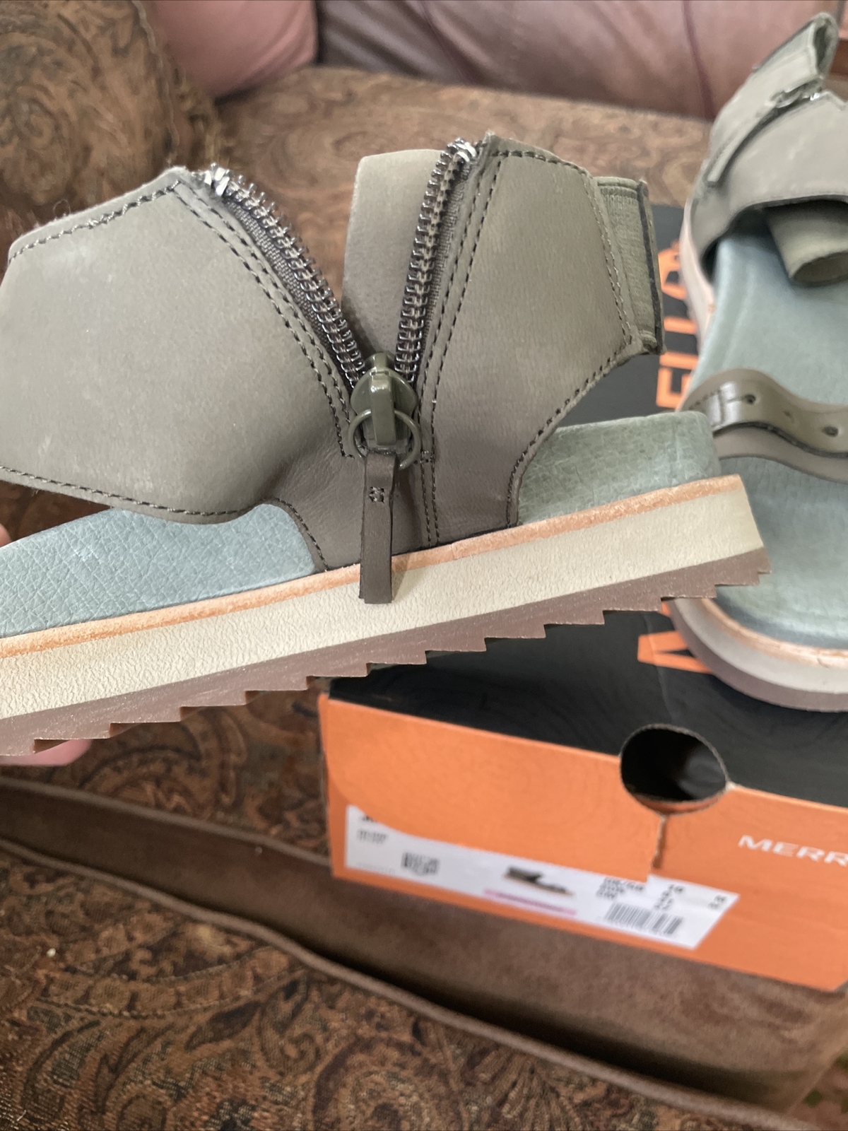 Sandali MERRELL Juno cerniera media donna taglia 10 cinturino posteriore punta aperta scarpe comode