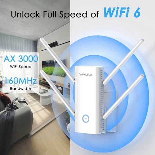 AX3000 WiFi 6 Range Extender Dual Band WiFi Repeater Access Point OFDMA MU-MIMO