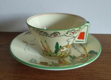 Rare GRIMWADES/ROYAL WINTON 'Norman' Art Deco Hand-painted Cottage Cup & Saucer