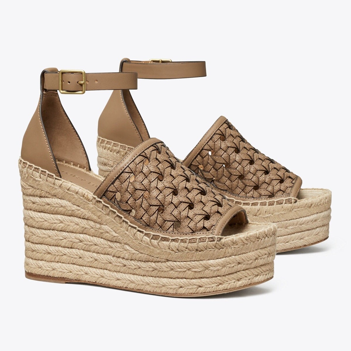Tory Burch Basketweave Espadrille Wedge Platform Sandal US9