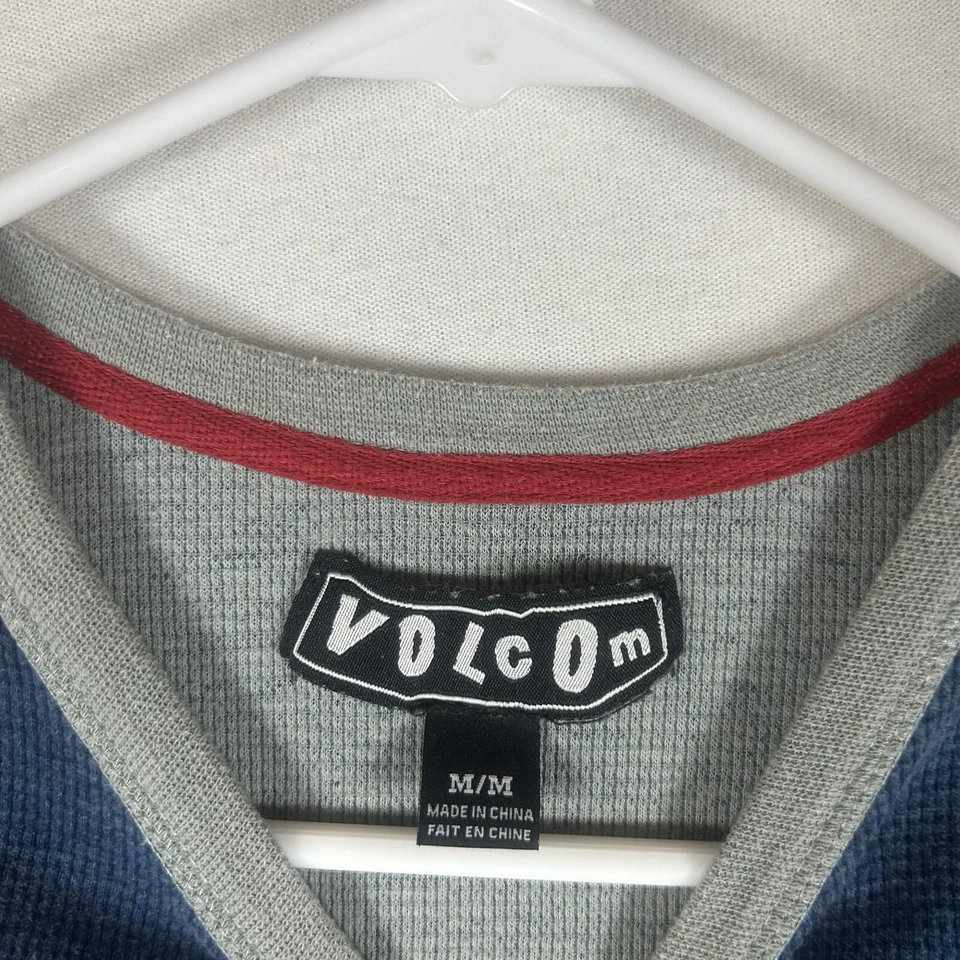 Sudadera Volcom Geométrica Fair Isle Para Mujer Mediana Azul Gris Informal Tejida L/S Foto 3 de 4