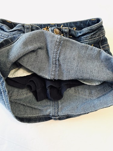 Justice Girls Blue Jean Mini Skirt Skort Size 6 Slim - Picture 4 of 5