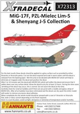 Xtradecal 72313 1:72 Mikoyan MiG-17F, PZL-Mielec Lim-5& Shenyang J-5 Collection