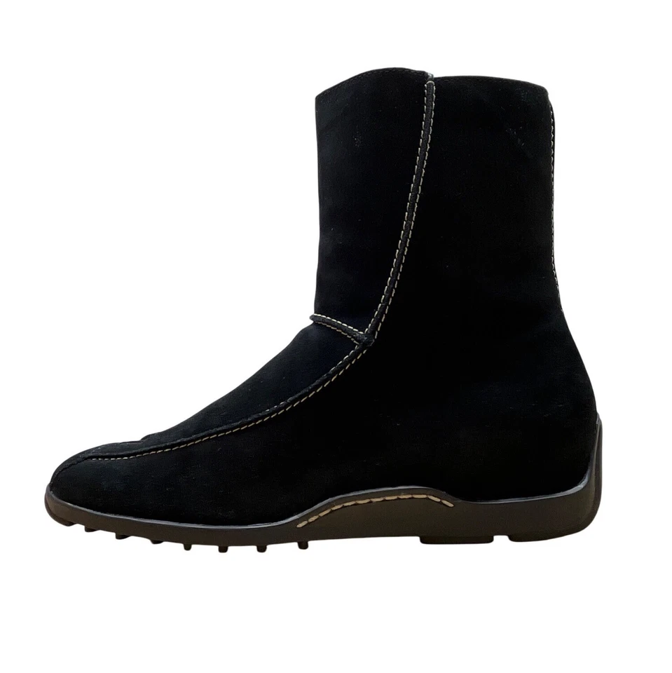 Aerosoles Women’s Black Suede Dispatch Side Zipper Mid-Calf Boots Sz 8.5M - Image 3 of 4