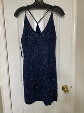 Jovani Sequin Navy Blue Short Dress - US Size 4