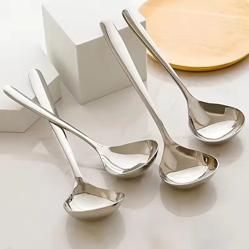 4 X Silverware Teaspoons Stainless Steel Flatware Silver Coffee Soup Tea Spoons