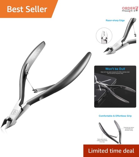 Professional Stainless Steel Cuticle Nipper 3/4 Jaw - Ultra-Sharp Precision Tool