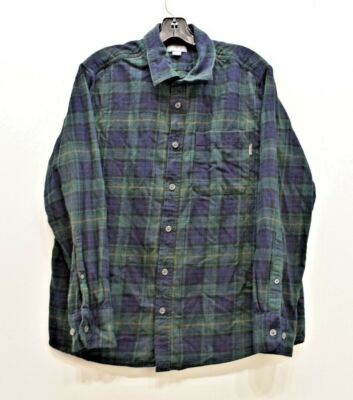 Eddie Bauer Mens Multicolor Plaid Long Sleeve Button Up Cotton Dress Shirt L