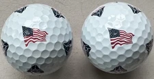 Two TaylorMade TP5 Limited Edition USA American Flag LOGO Golf Balls - 4A