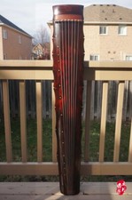 Chinese Antique Aged Fir Guqin 7-stringed Zither Instrument --                /     
