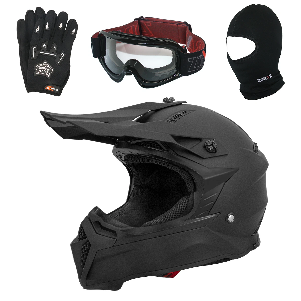 ZORAX X309 Dual Sport Matt Black Motorcross Race Motorcycle ECE2206 4 In 1