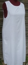 ladies long full length slip white lightweight cotton muslin modest sz L 14 16 P