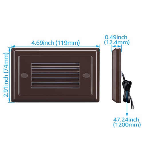 12-Pack Low Voltage Louvered LED Step Light, 3000K Warm White, Oil Rubbed Bronze - Picture 7 of 7