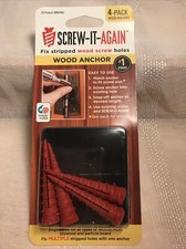 Screw-It-Again SIA 4PK  Wood Anchor Screw Sizes #2-16 NEW USA Home Update DIY