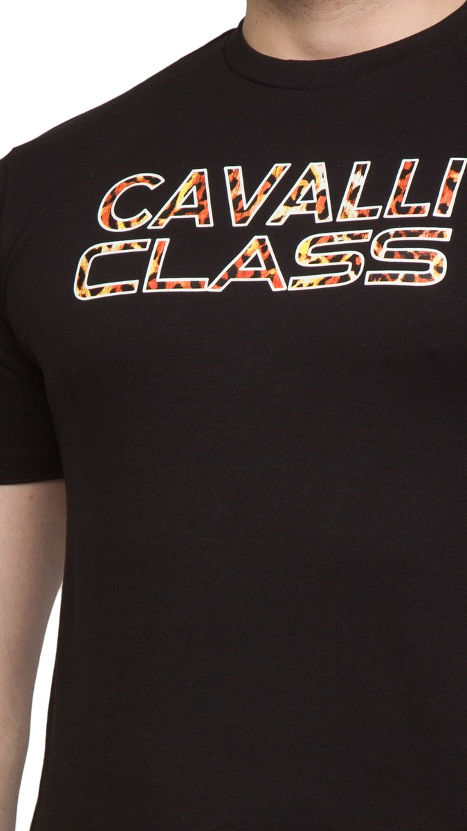 CAVALLI CLASS Ｔシャツ Cavalli Class Brilliant Green Spray Print Signature Fashion