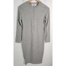 Reformation Jeans Women's Sz. S Grey Long Sleeve Stretch Midi Dress