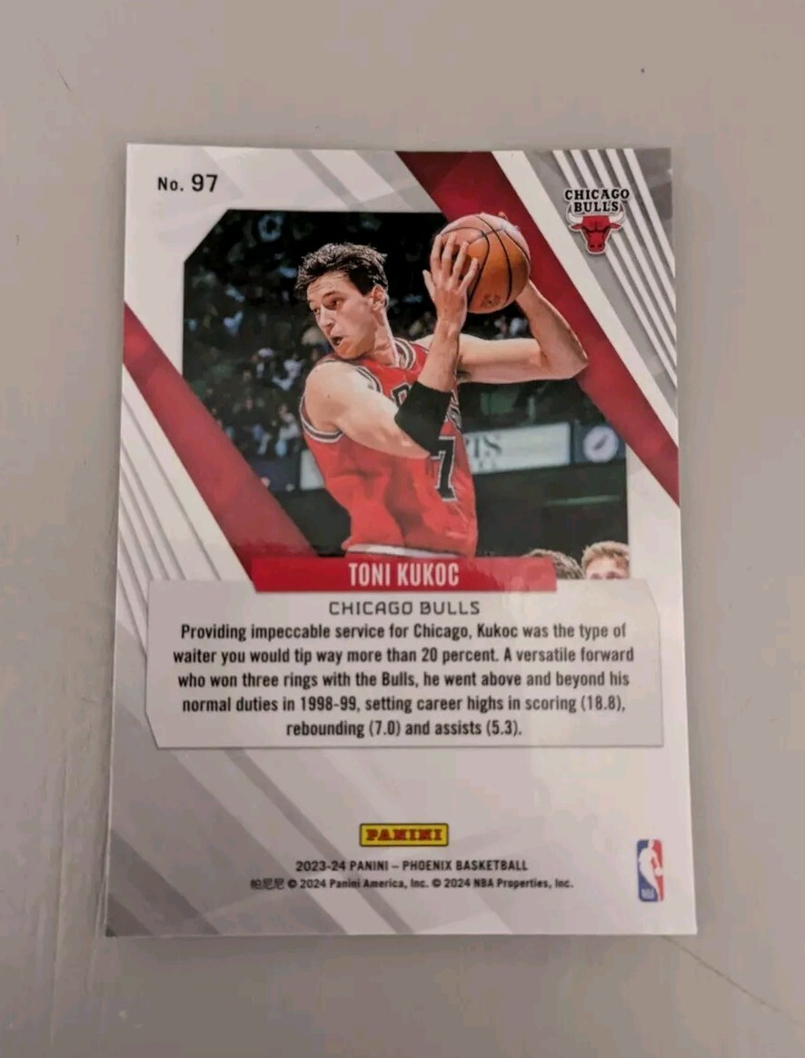 ●THE MANIACS 2023-24 Panini Phoenix - Toni Kukoc #97 Teal Lazer Phoenix