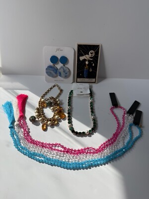 NEW JCrew Jewelry Lot of 7-Pieces, 5 Necklaces, 1 Braclet and 1 Earring SRP $487