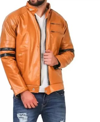 100% Genuine Soft Lambskin Stylish Elegance Men Leather Jacket Biker Bomber