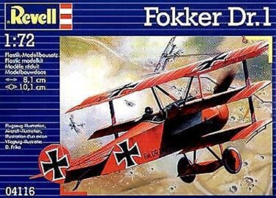 Fokker Dr. 1 Dreidecker 1918 Baron Rot Von Richthofen Plastikset 1:72 Modell