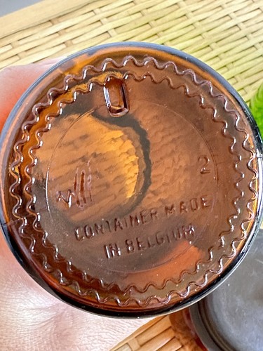 VTG Apothecary Blue Brown Green Glass Jars Lid Belgium ~6&7” Bottle Amber Lot - Picture 10 of 14