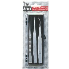 ANEX Precision Tweezer Stainless Steel 3 pcs Set Craft Tool No.1093 JIS Japan