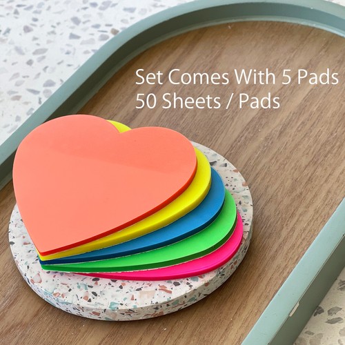 Wrapables Waterproof Transparent Sticky Notes (Set of 5), Hearts - Picture 3 of 7