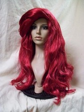 Peluca Sirena Mágica Roja Oscura Lil Ariel Princesa Hiedra Venenosa Cómic Villano Oráculo