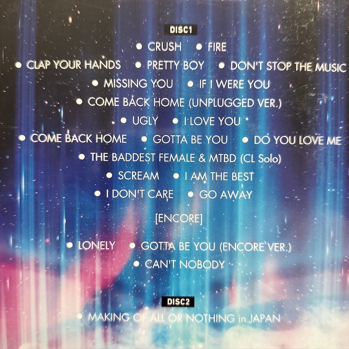 2NE1 2014 2NE1 WORLD TOUR～ALL OR NOTHING～in JPN DVD