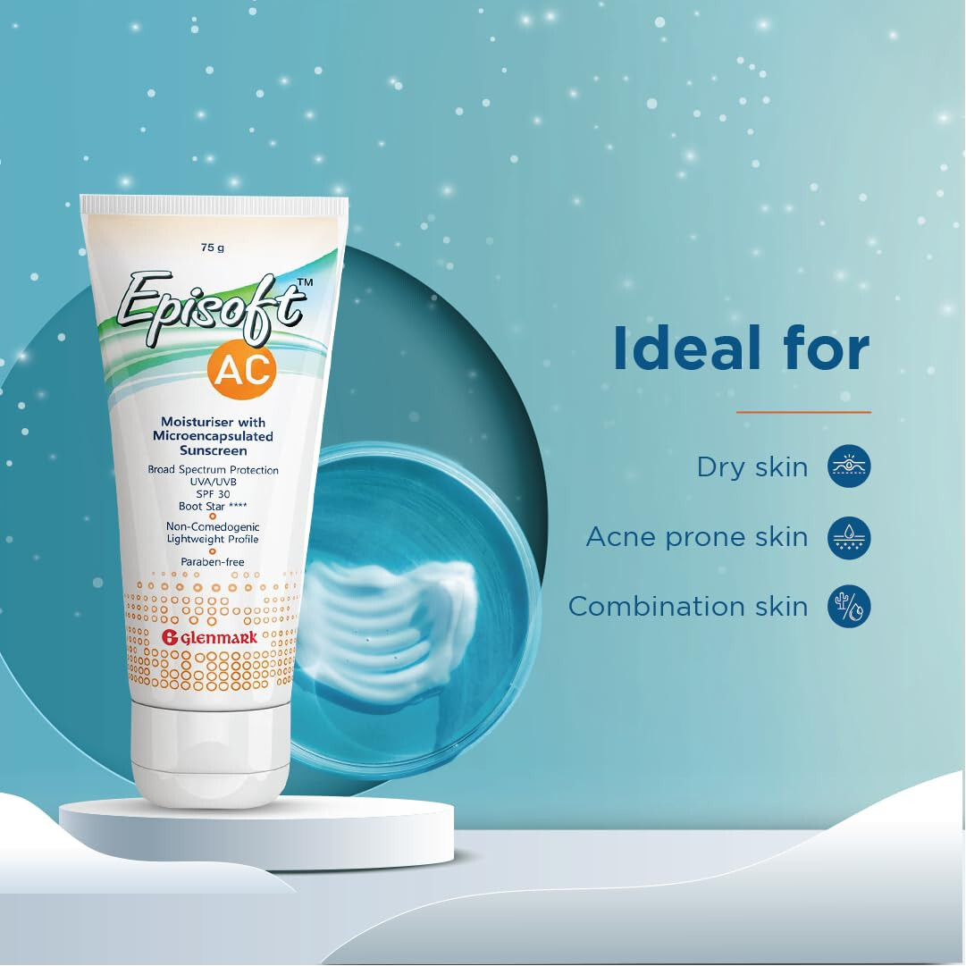 Glenmark Episoft AC 75gms Moisturizer with Sunscreen, SPF 30 + Free Shipping