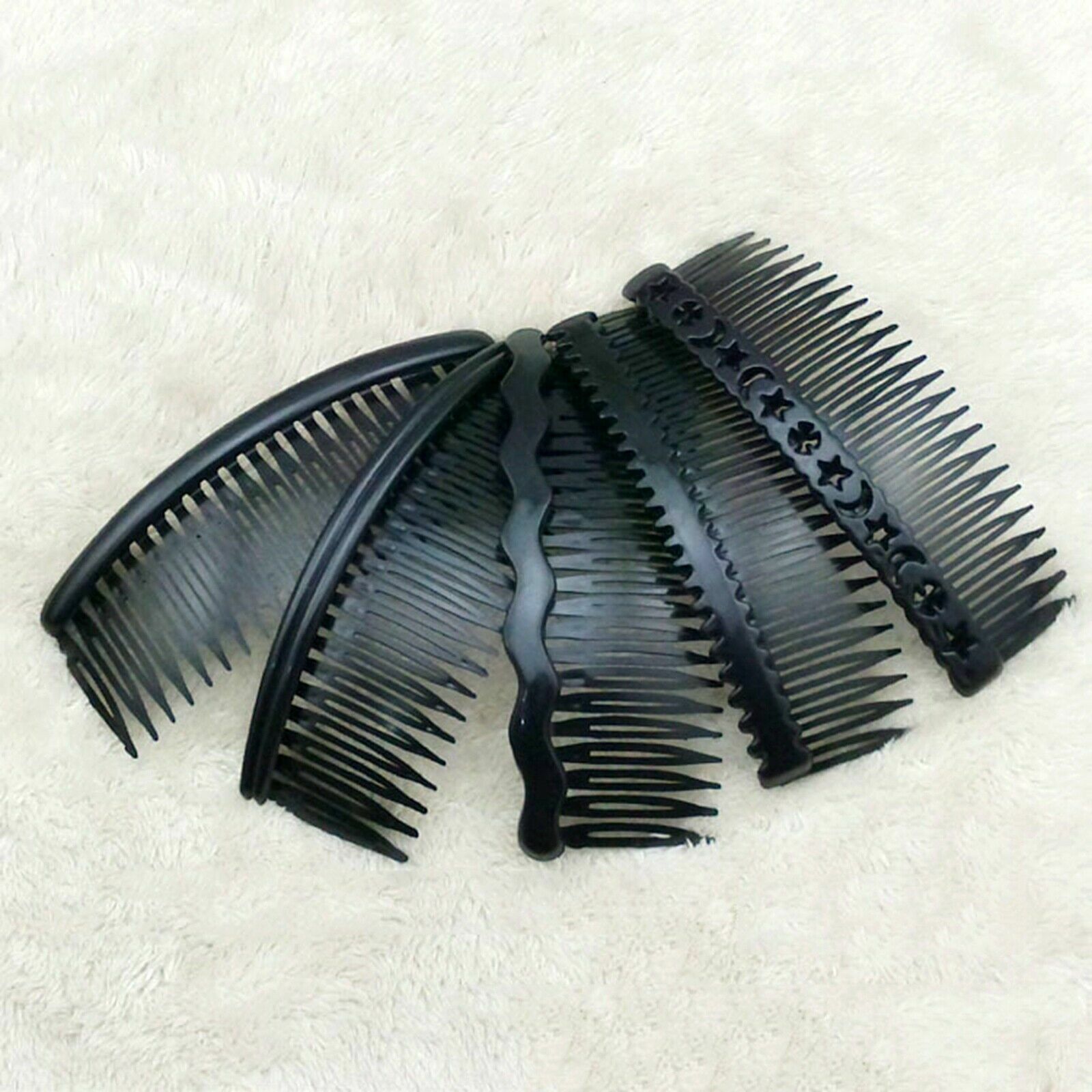 5 Assorted Plastic Large 24Teeth Hair Clips Side Combs Pin Barrettes